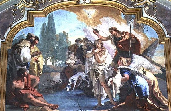 Kristi dåp (fresco) av Giovanni Battista Tiepolo