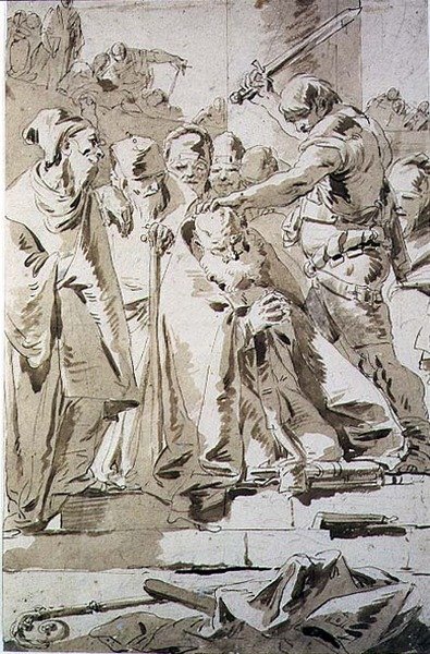 Halshuggingen av en biskop (penn og blekk på papir) av Giovanni Battista Tiepolo