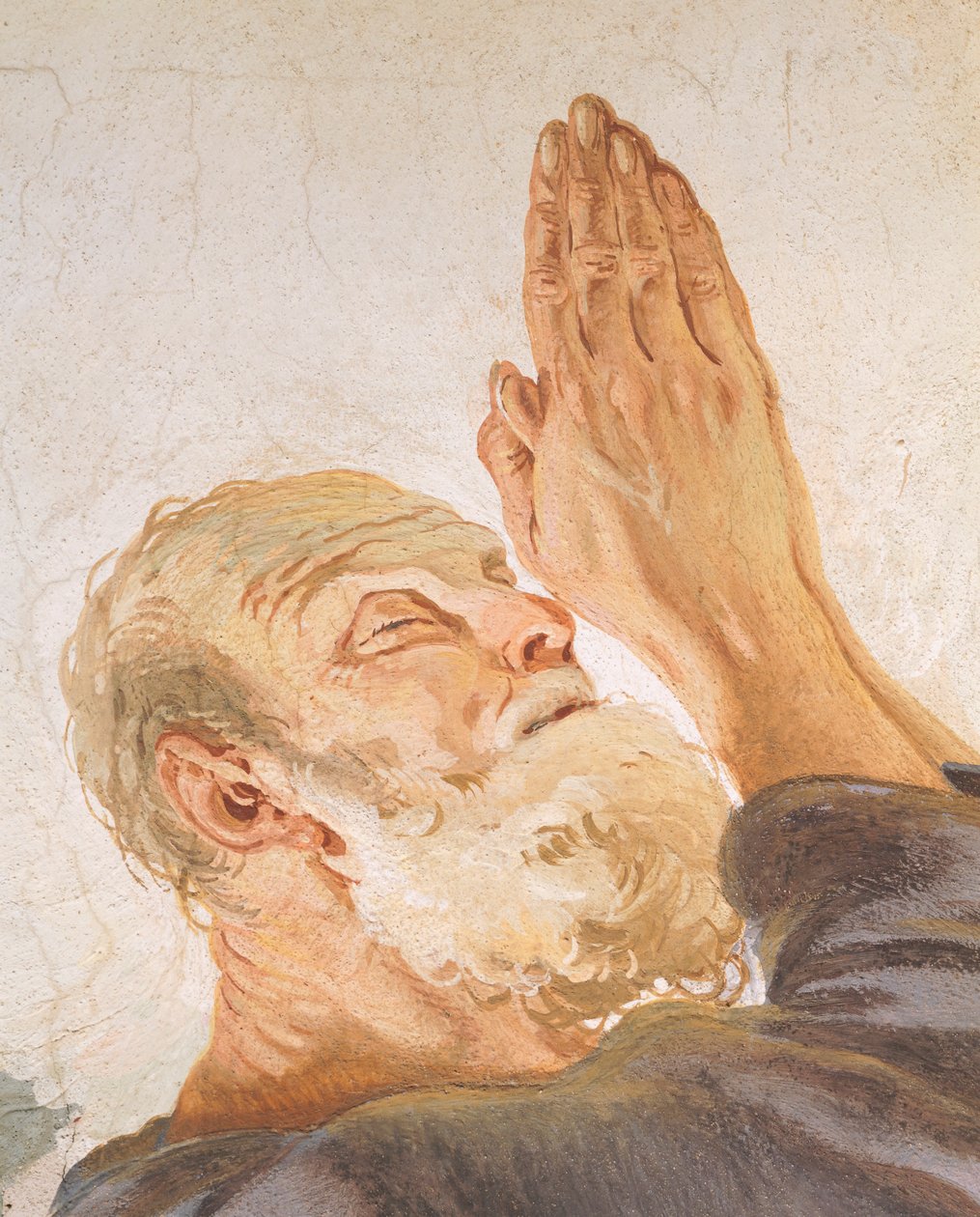 Abraham og engler, av Giambattista Tiepolo (1696-1770), freskomaleri, Detalj, Erkebiskopens palass, Udine av Giovanni Battista Tiepolo