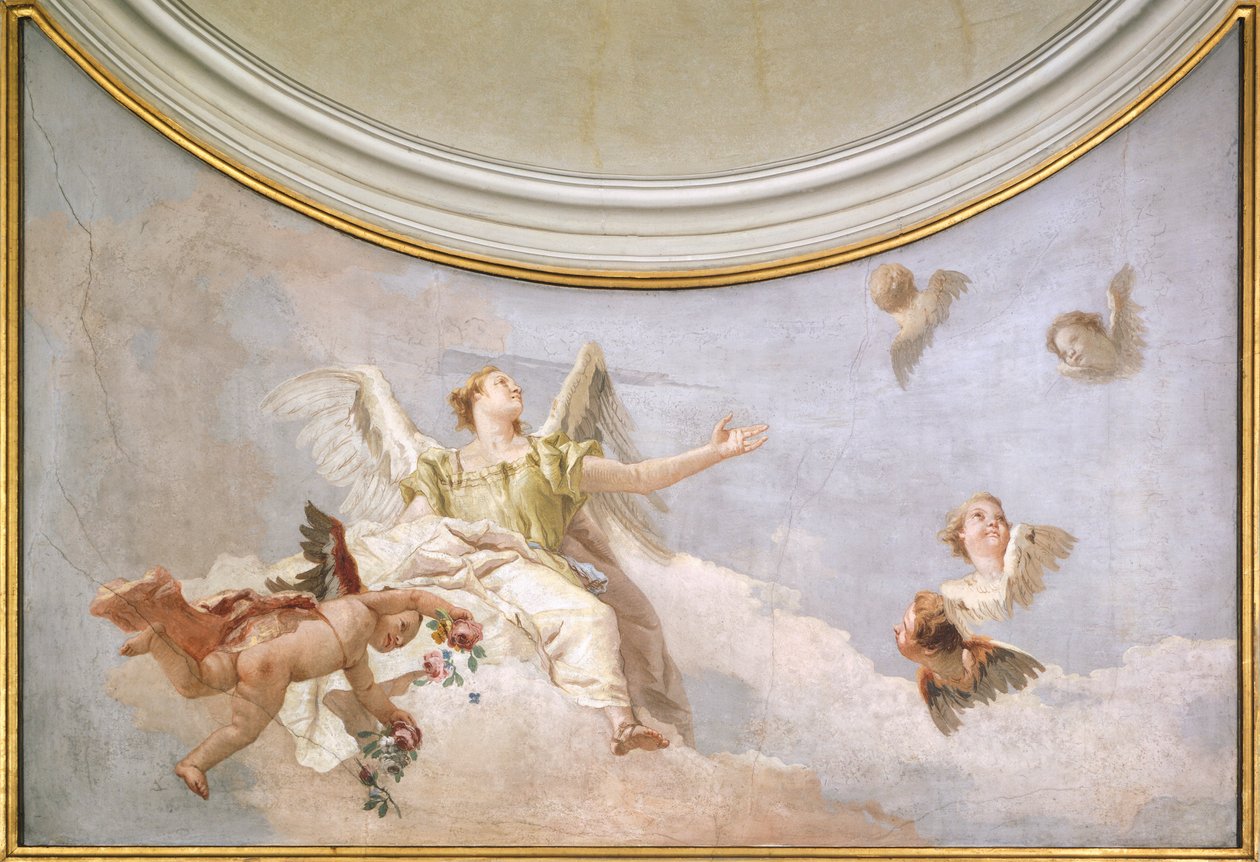 Assumption, av Giovanni Battista Tiepolo (1696-1770), freskomaleri, Detalj, Oratory of Purity, Udine av Giovanni Battista Tiepolo