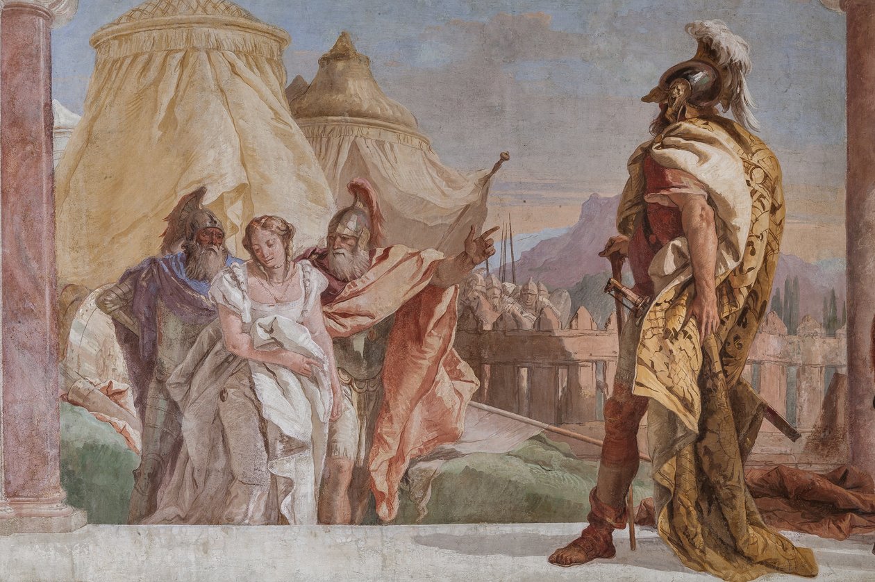Eurybates og Talthybius fører Briseis til Agamemnon (detalj) av Giovanni Battista Tiepolo