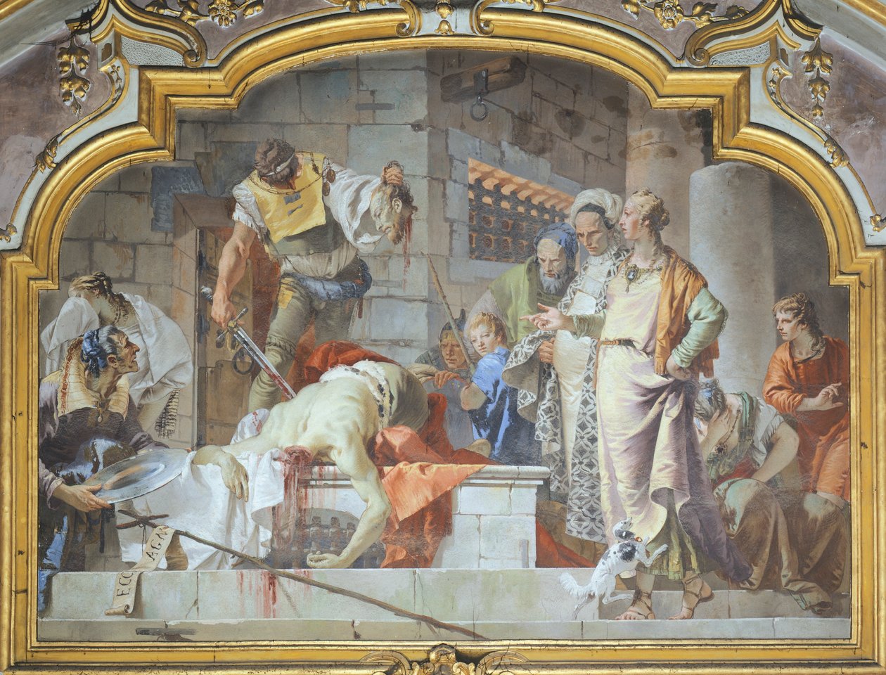 Italia, Bergamo, Colleoni-kapellet, halshugging av døperen Johannes av Giovanni Battista Tiepolo