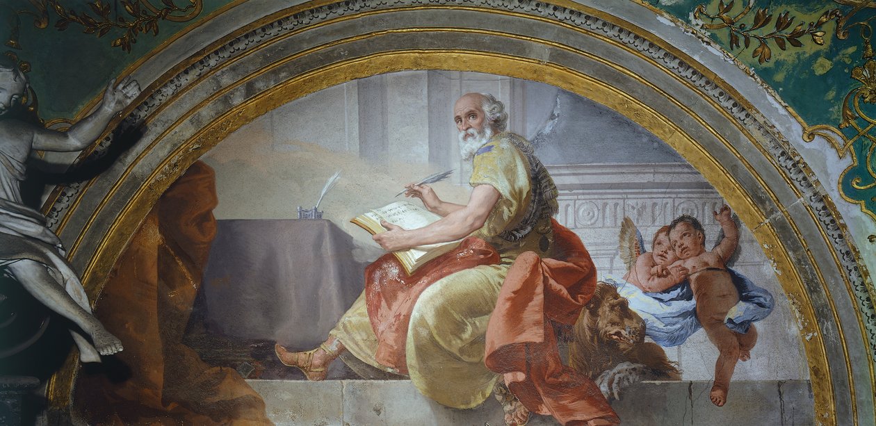 Italia, Bergamo, Colleoni Chapel, St Mark Evangelist av Giovanni Battista Tiepolo