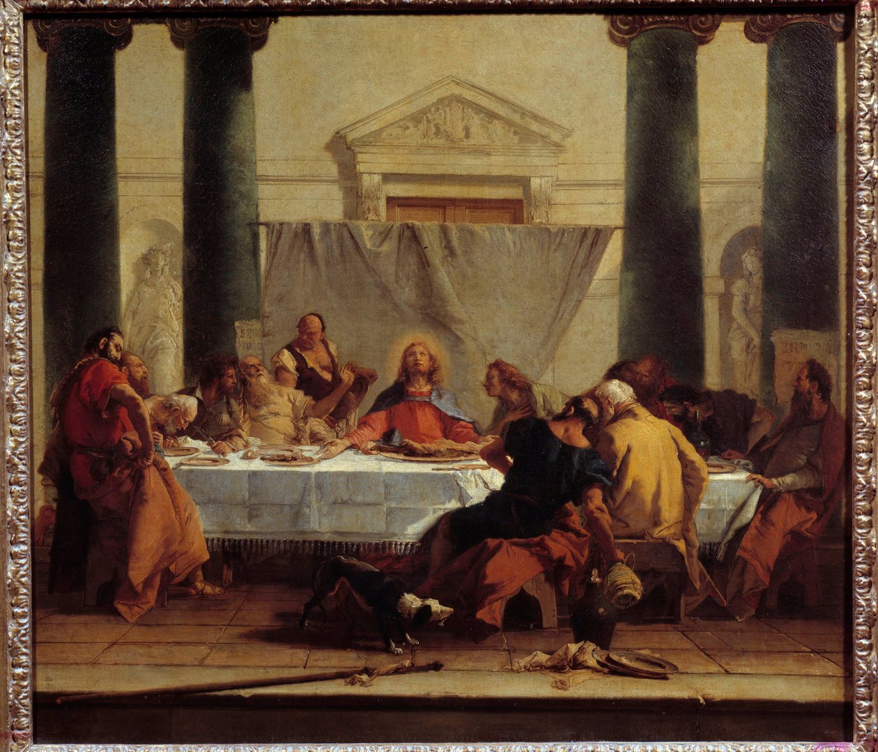 La cene-maleri av Giovanni Tiepolo (1696-1770) 1745-1750 Søn. 0,8x0,89 m av Giovanni Battista Tiepolo