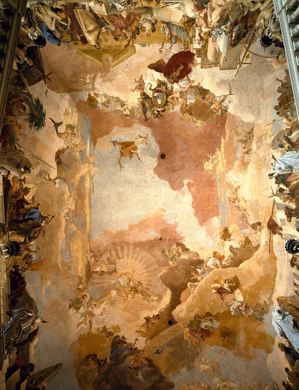Prins-biskop Carl-Friedrich von Greuiffenklaus triumf omgitt av fire kontinenter av Giovanni Battista Tiepolo