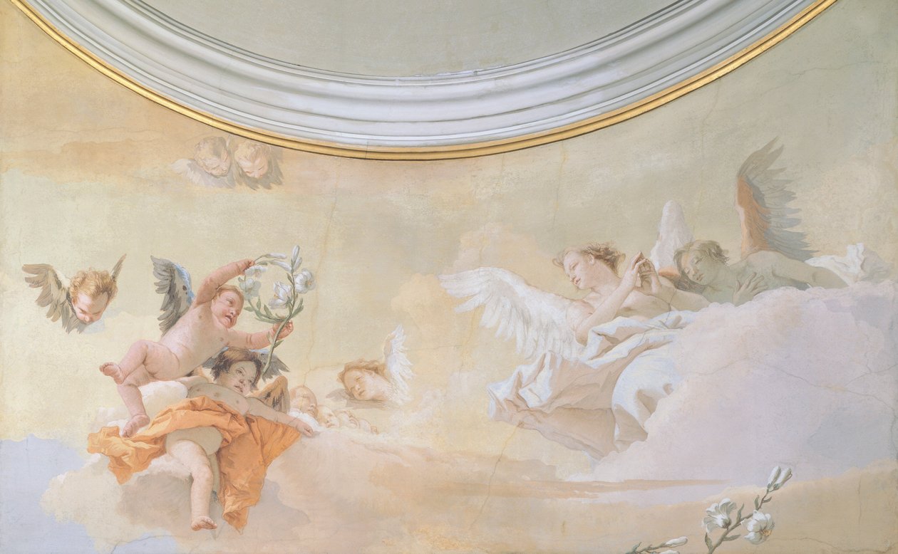The Assumption, av Giambattista Tiepolo (1696-1770), fresco, Detail, Oratory of Purity, Udine av Giovanni Battista Tiepolo