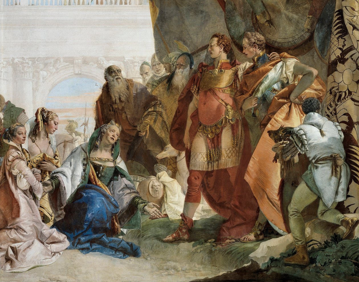 Darius III Codomans familie, detalj fra Glories of Scipio Africanus og Alexander the Great av Giovanni Battista Tiepolo