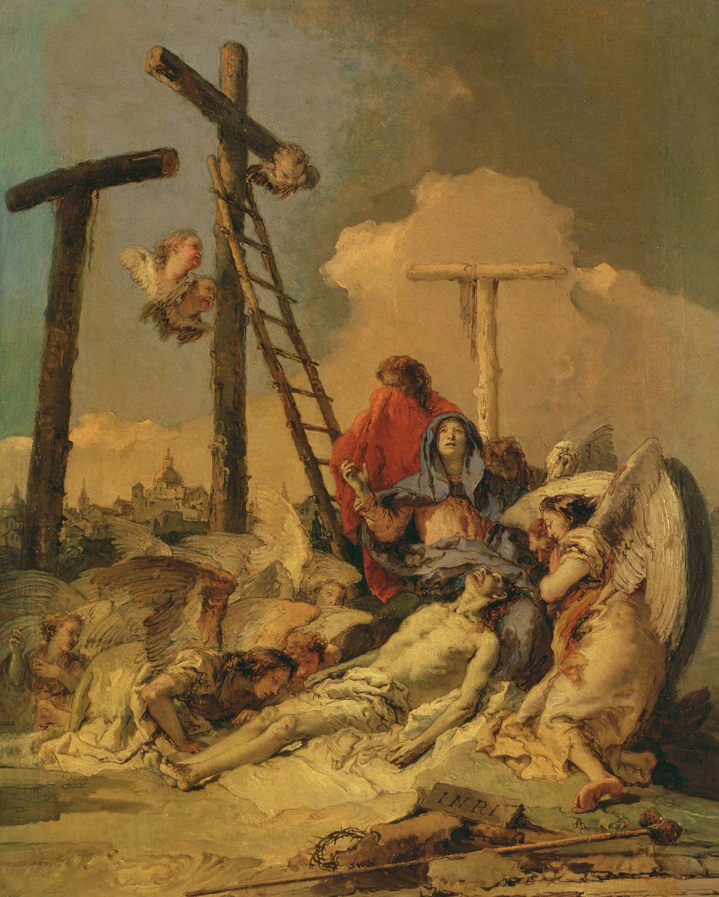The Deposition (olje på lerret) av Giovanni Battista Tiepolo
