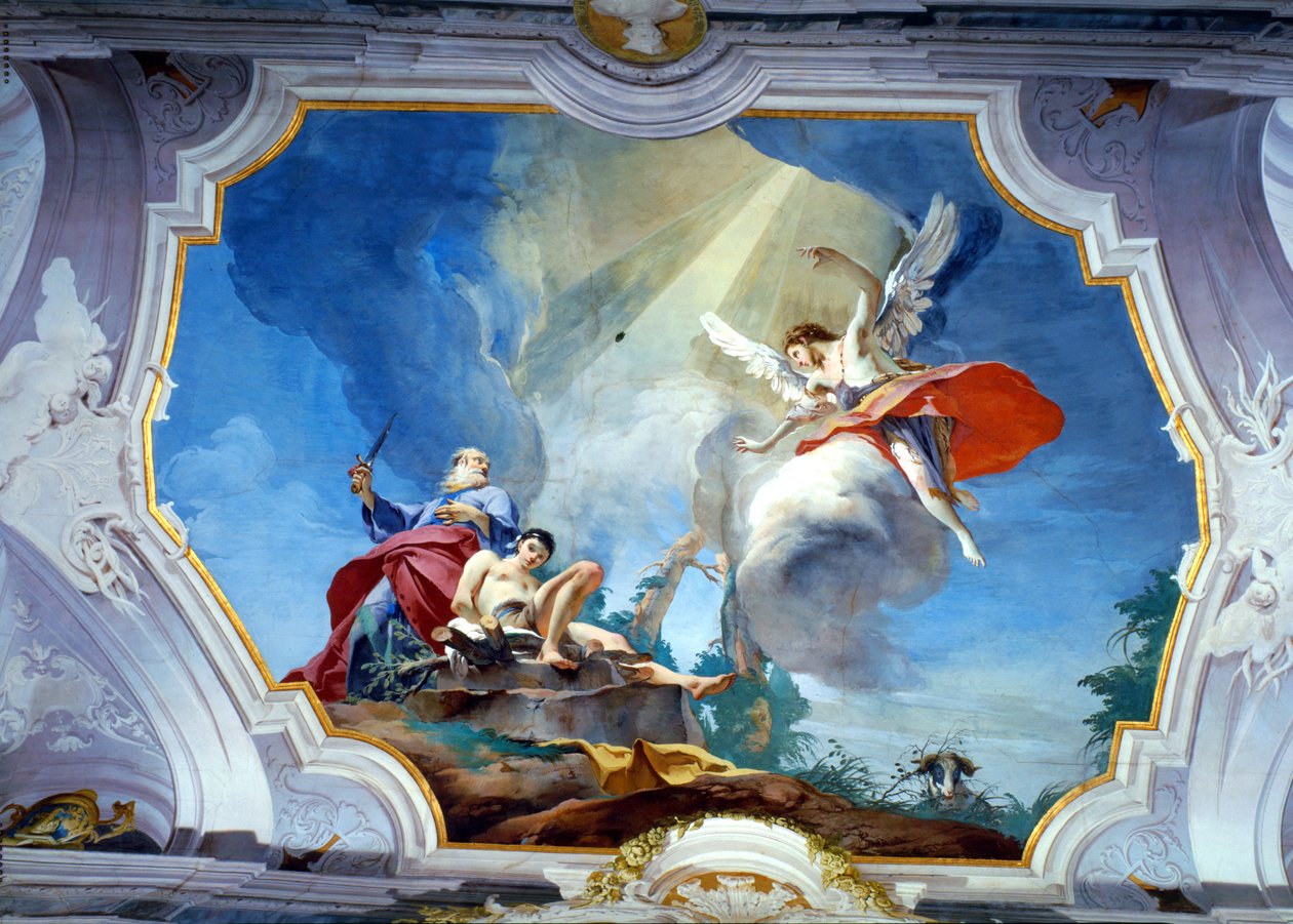 The Sacrifice of Abraham (fresco) av Giovanni Battista (1696 1770) Tiepolo
