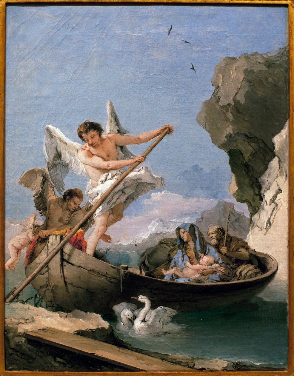 Flyturen i Egypt - Maleri av Giambattista Tiepolo (1696-1770), olje på lerret av Giovanni Battista Tiepolo