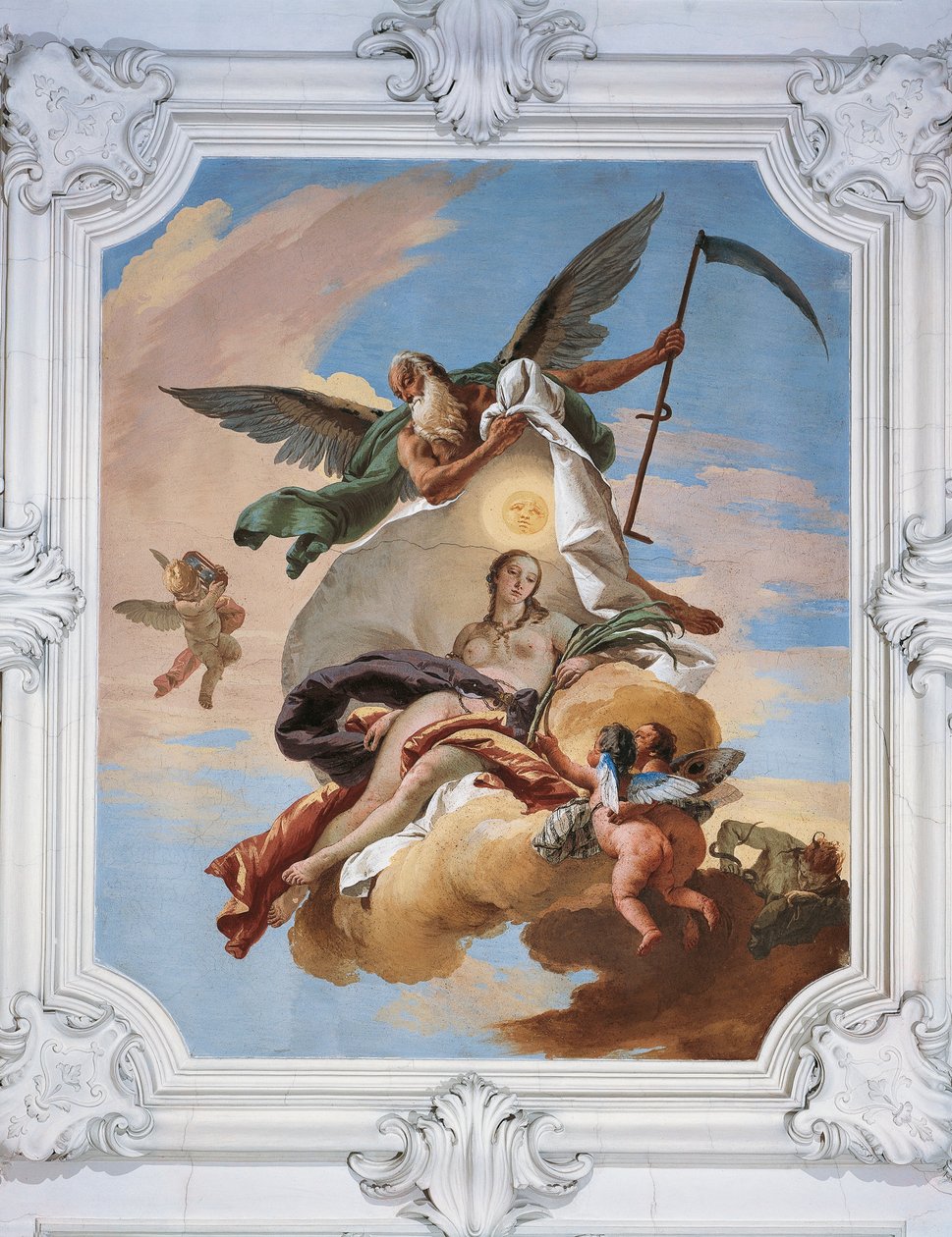 Tid på jakt på misunnelse og oppdage sannhet, av Giovanni Battista Tiepolo (1696-1770), fresco, Villa Loschi-Zileri, Biron, Monteviale, Italia av Giovanni Battista Tiepolo