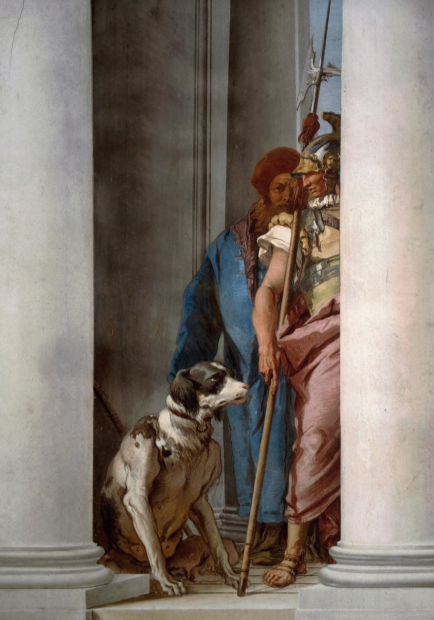 Ulysses og hunden hans Argus av Giovanni Battista Tiepolo