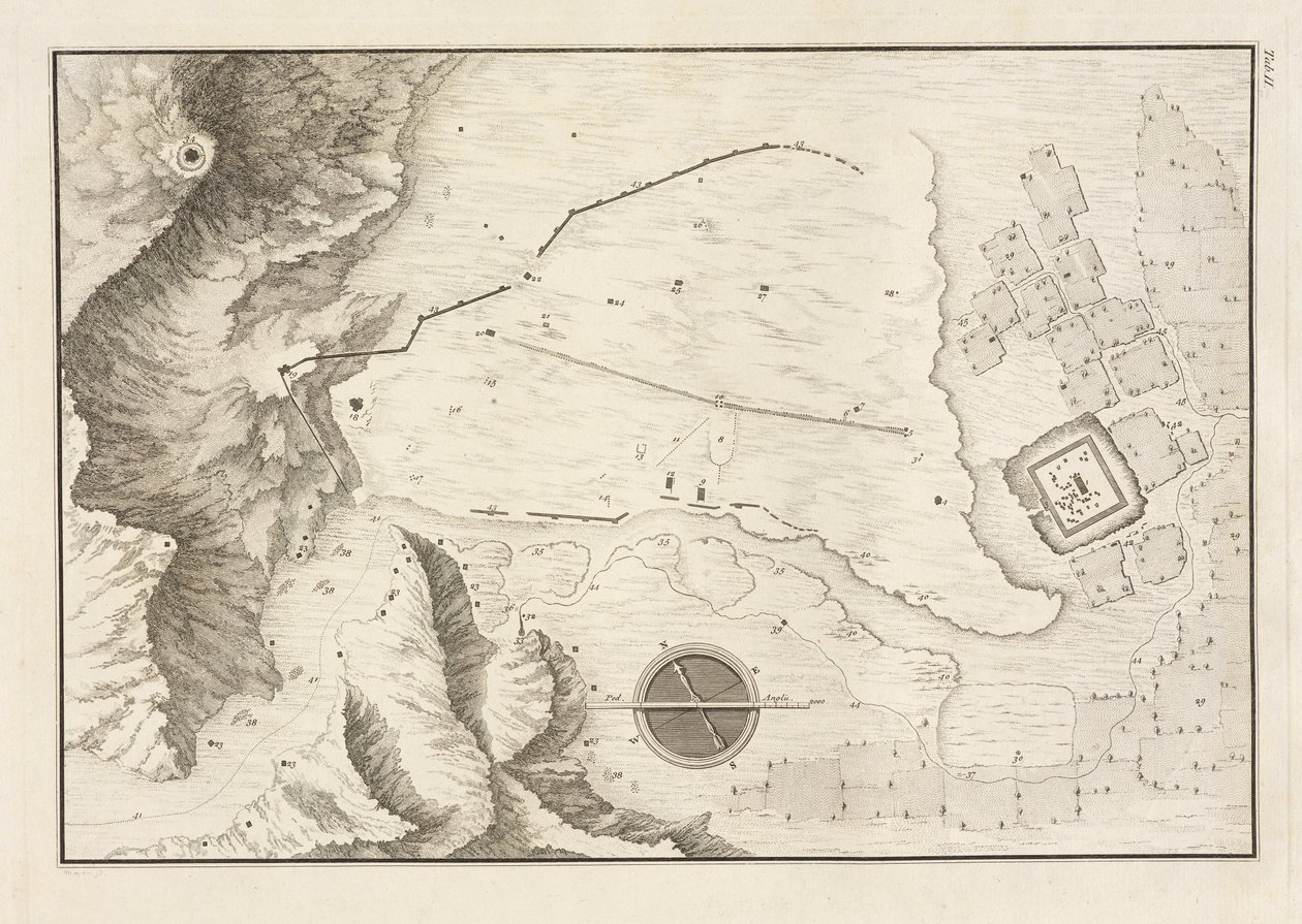 En geometrisk plan for den ødelagte byen Palmyra, 1753 av Giovanni Battista 1712 86 after Borra