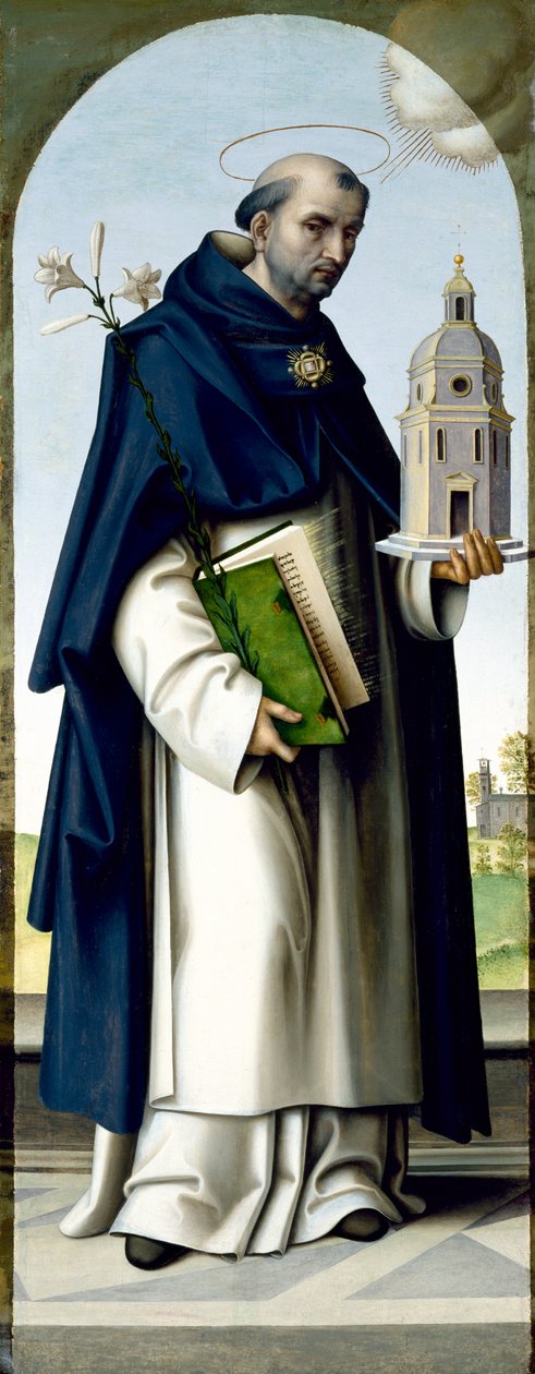 Saint Thomas Aquinas, 1512-16 (tempera på panel) av Giovanni Battista Bertucci
