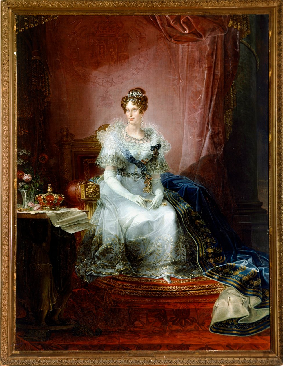 Portrett av Marie Louise av Habsburg Lorraine, Imperatrice fra Frankrike (olje på lerret) av Giovanni Battista Borghesi