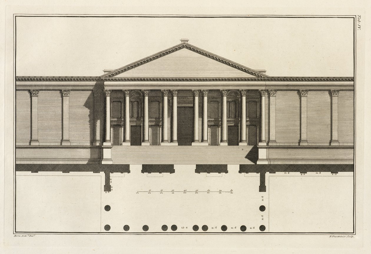 Oppreist av den store inngangen til tempelgården, 1753 av Giovanni Battista Borra