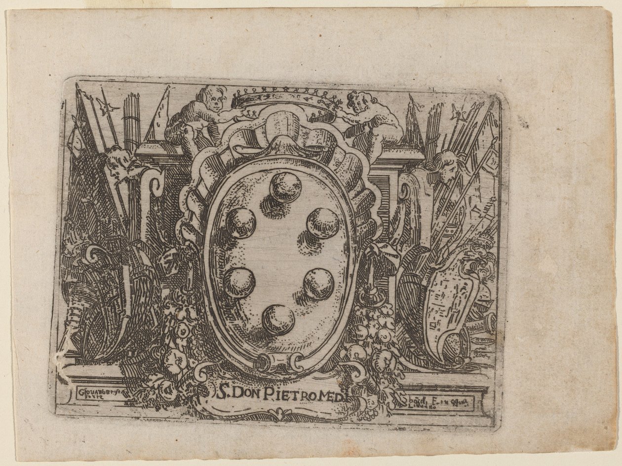 Dedikasjon til Don Pietro Medici fra "Bizzarie di vari Figure" av Giovanni Battista Bracelli