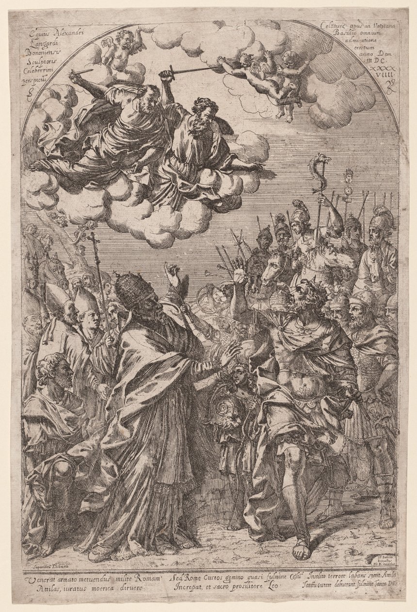 Attila ved portene til Roma av Giovanni Battista Bracelli, after Alessandro Algardi