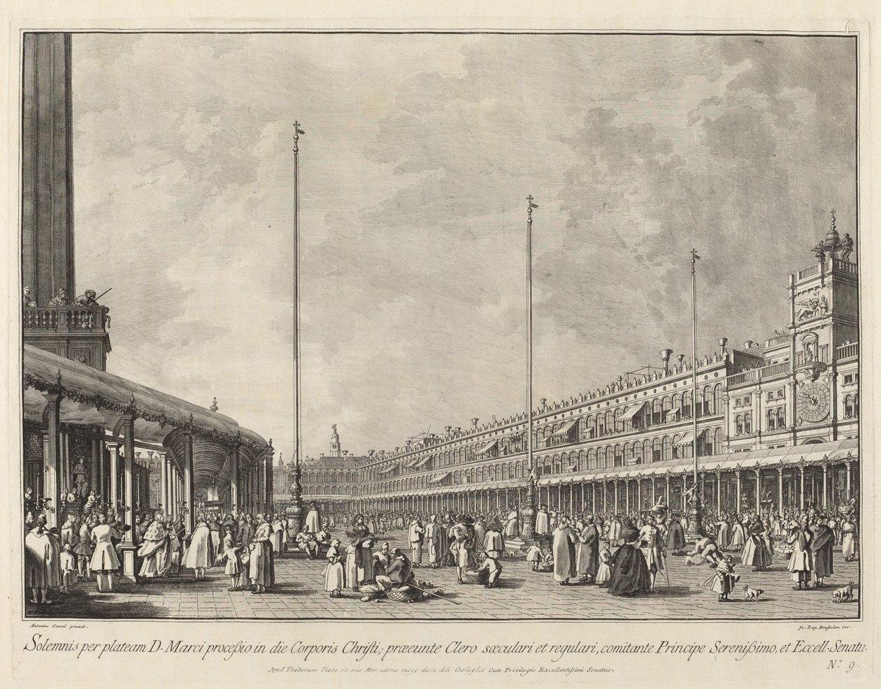 Prosesjon på Corpus Christi-dagen på Piazza San Marco, 17631766. av Giovanni Battista Brostoloni