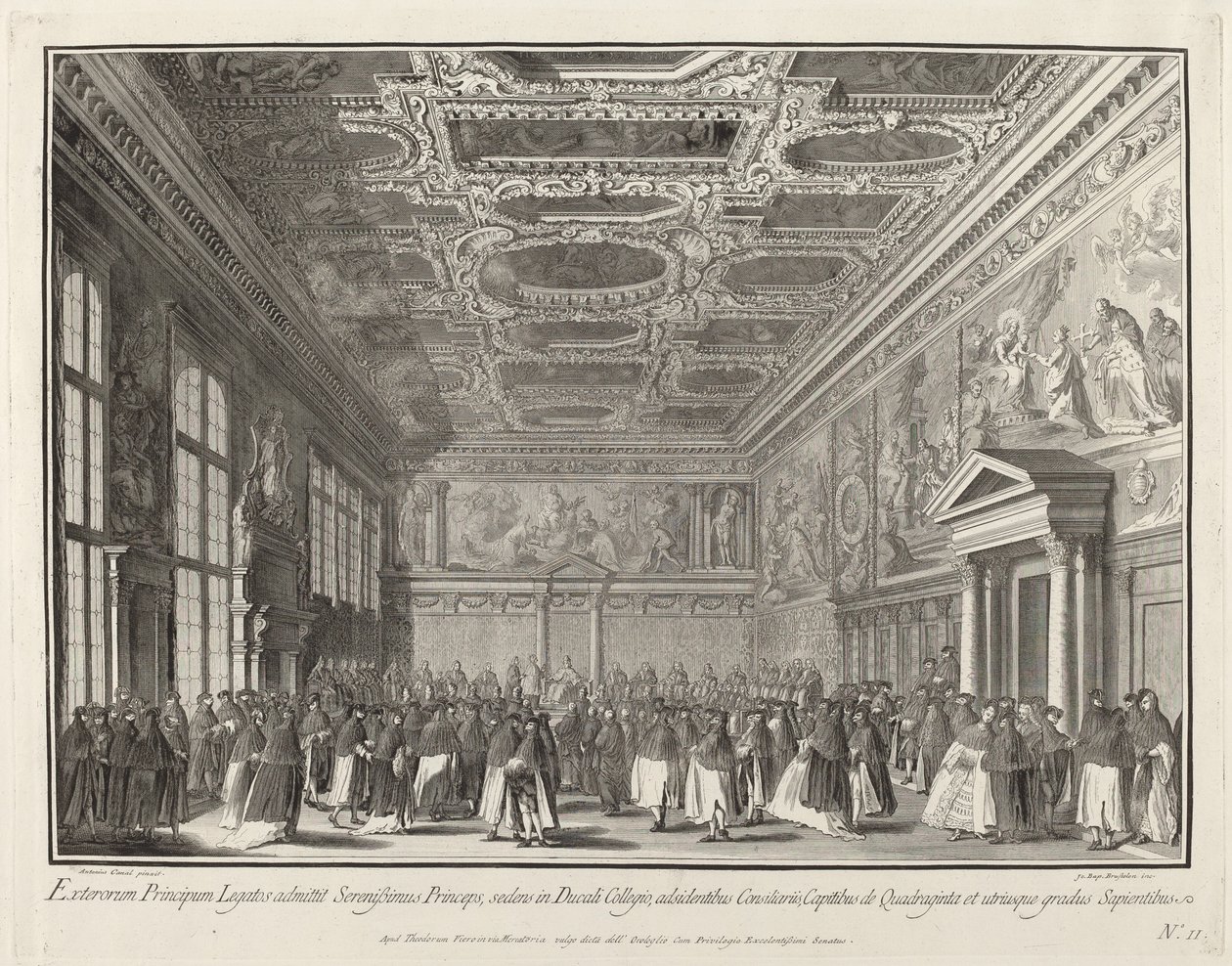 Mottakelse av Doge of Foreign Ambassadors i Sala del Collegio, 17631766. av Giovanni Battista Brostoloni