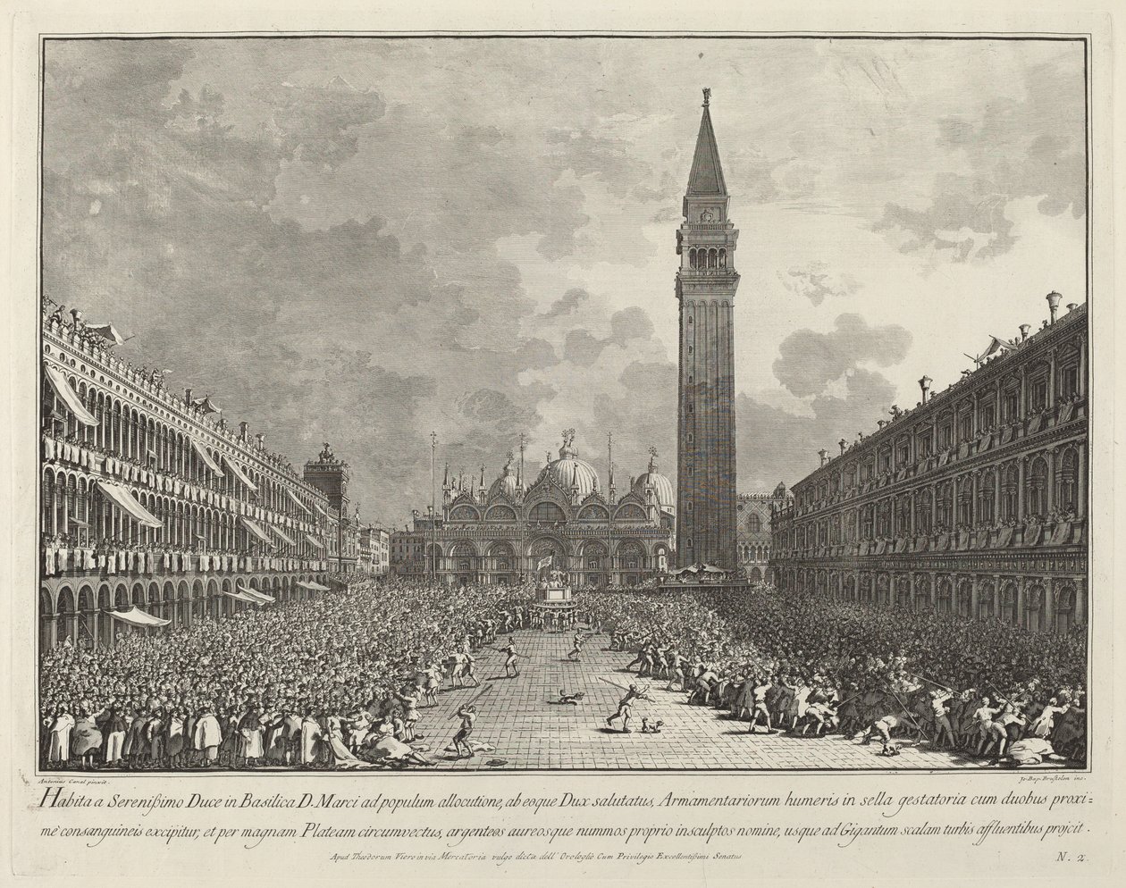 Dogen båret rundt Piazza San Marco, 17631766. av Giovanni Battista Brostoloni