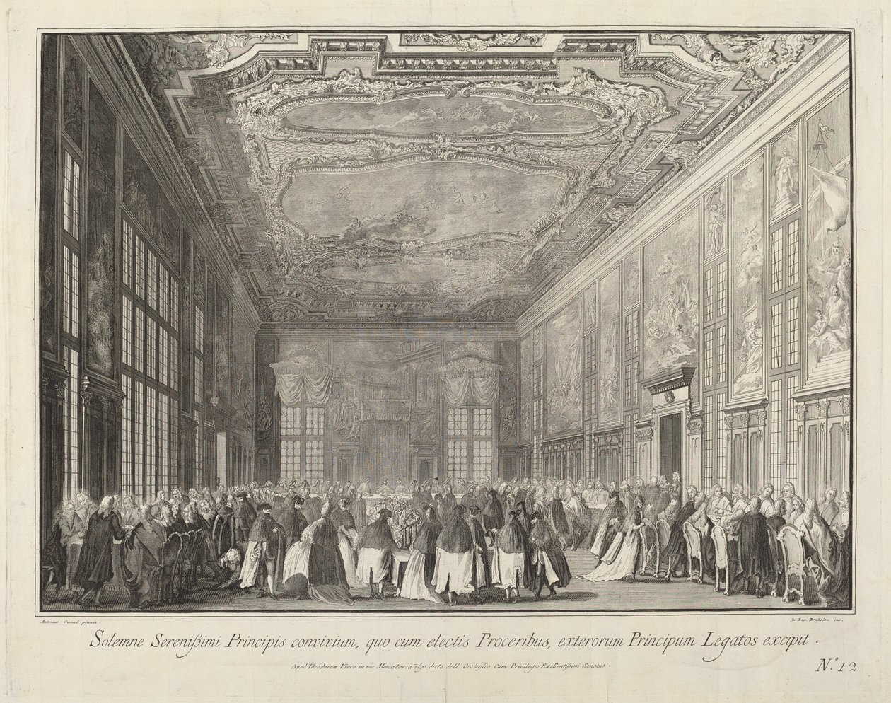 Dogen underholder utenlandske ambassadører på en bankett, 17631766. av Giovanni Battista Brostoloni