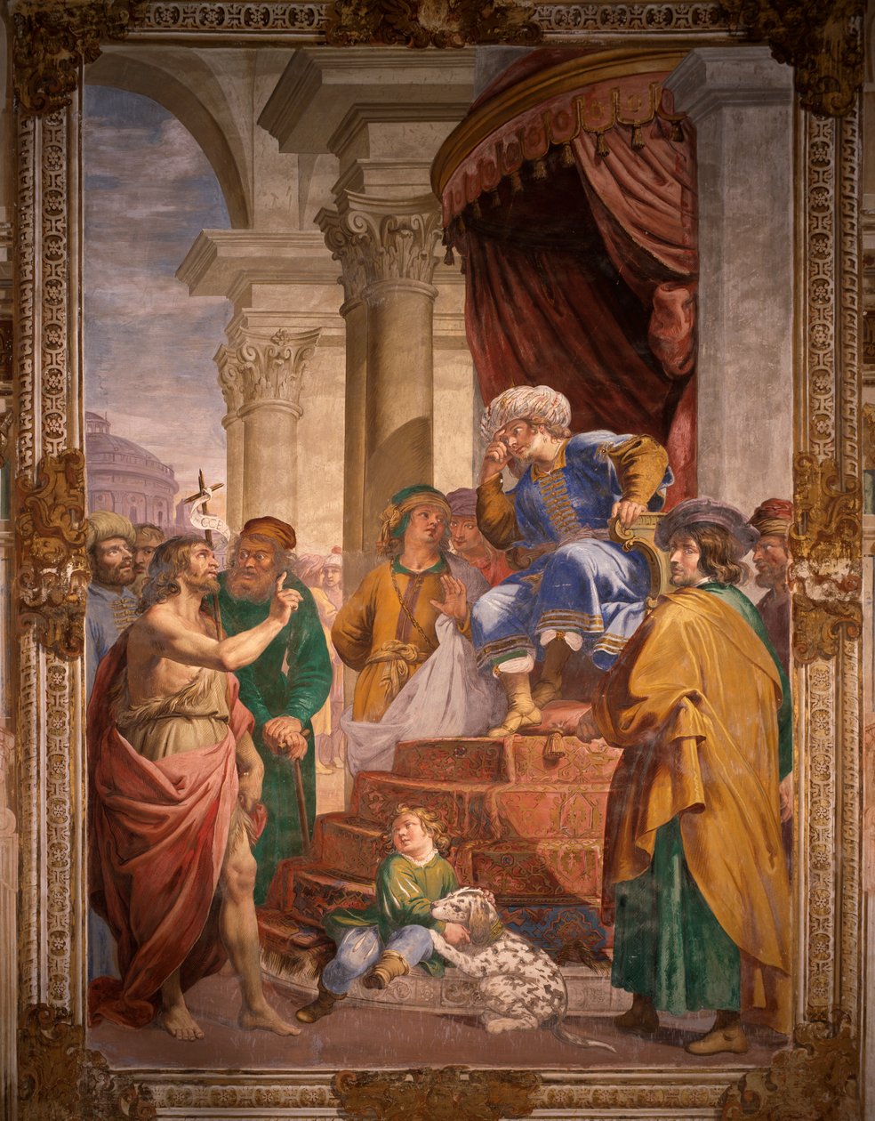 Baptist irettesetter Herodes Antipas av Giovanni Battista Carlone
