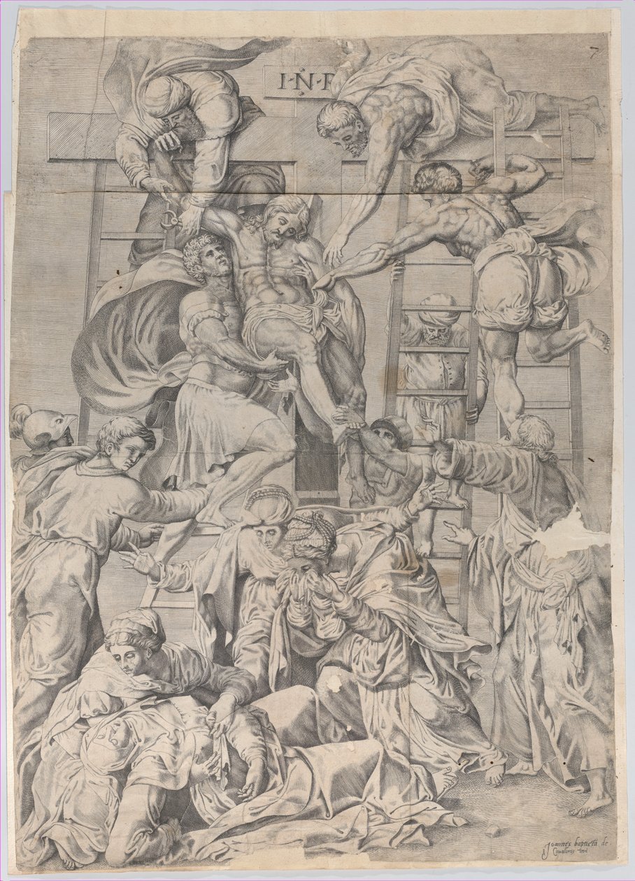Nedstigningen fra korset, 1550-1600. av Giovanni Battista Cavalieri