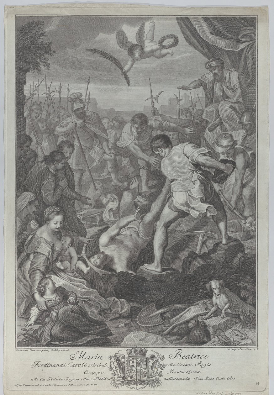 Martyrdøden til Saint Vitalis av Milano, som blir begravet levende, 1776 av Giovanni Battista Cecchi