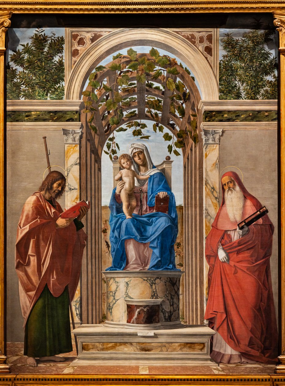 Tronet Madonna med Jesusbarnet mellom de hellige Jakob og Hieronymus, av Giovanni Battista Cima da Conegliano