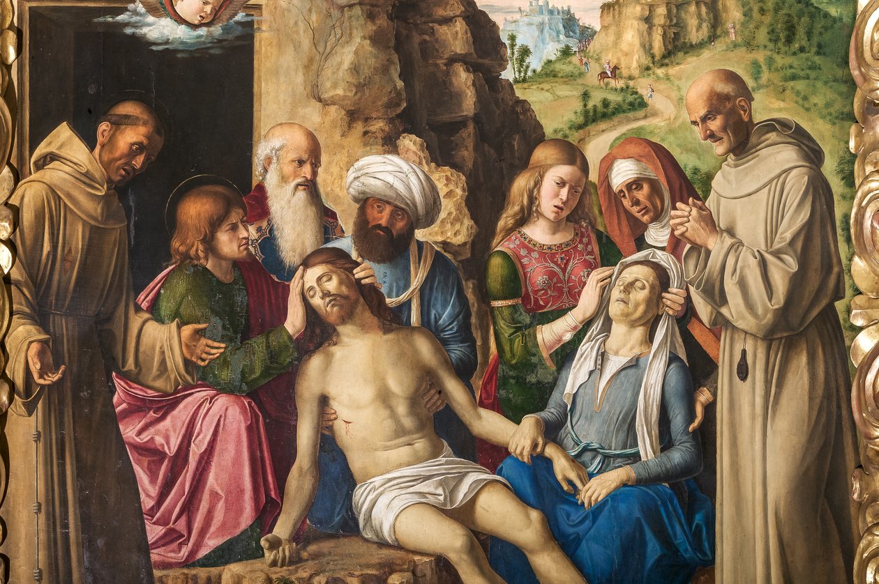 Lamentation of Christ, detalj av 2384598 av Giovanni Battista Cima da Conegliano