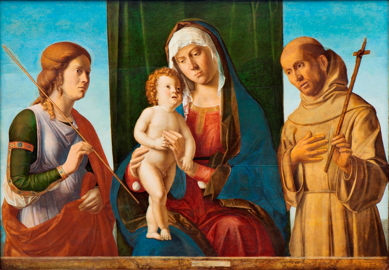 Madonna og barn mellom de hellige Ursula og Frans av Assisi, ca. 1495. av Giovanni Battista Cima da Conegliano