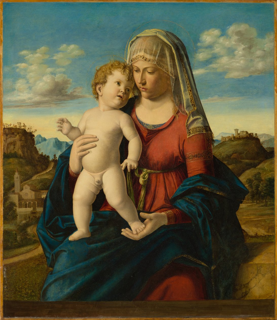 Madonna og barn i et landskap, ca. 1496-1499 av Giovanni Battista Cima da Conegliano