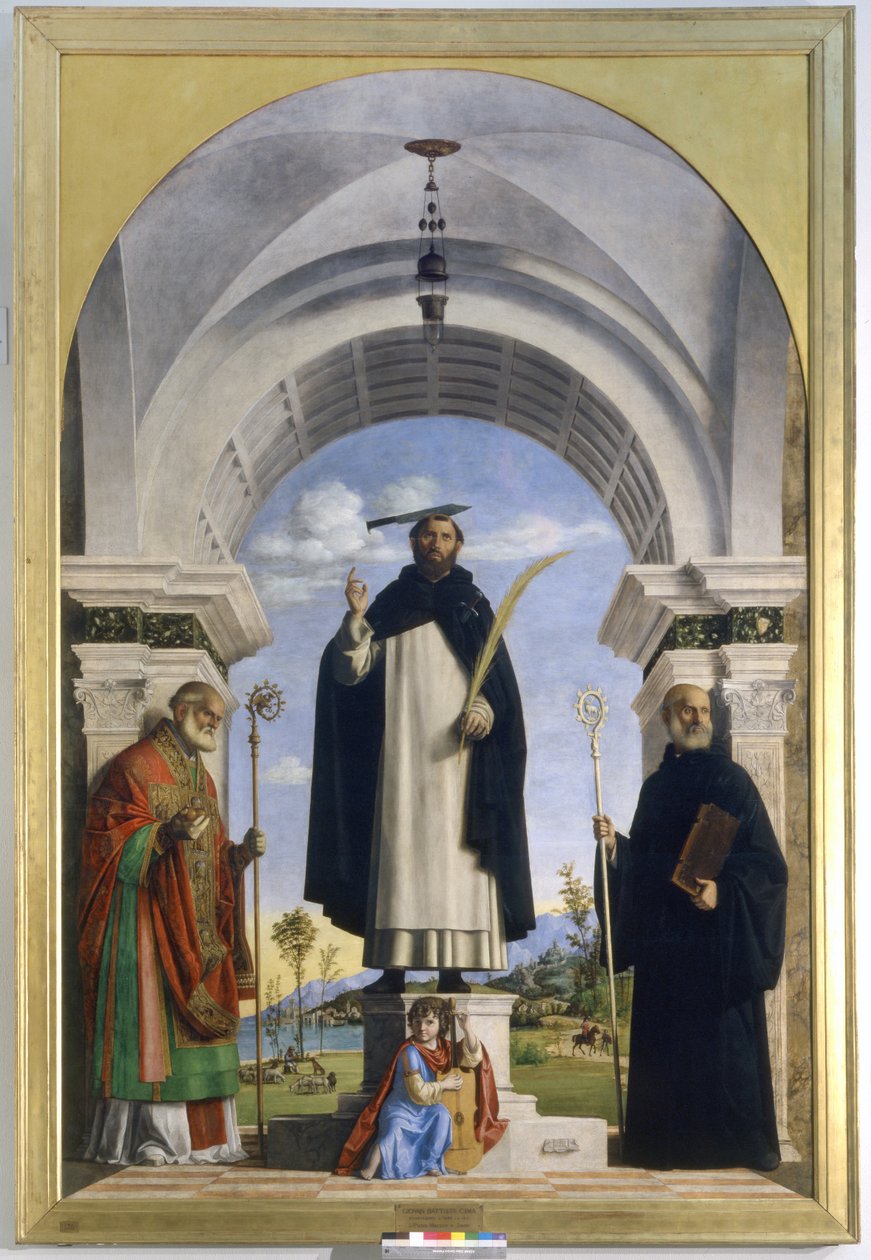 Saint Peter Martyr med Saints Nicholas og Benedict av Giovanni Battista Cima da Conegliano