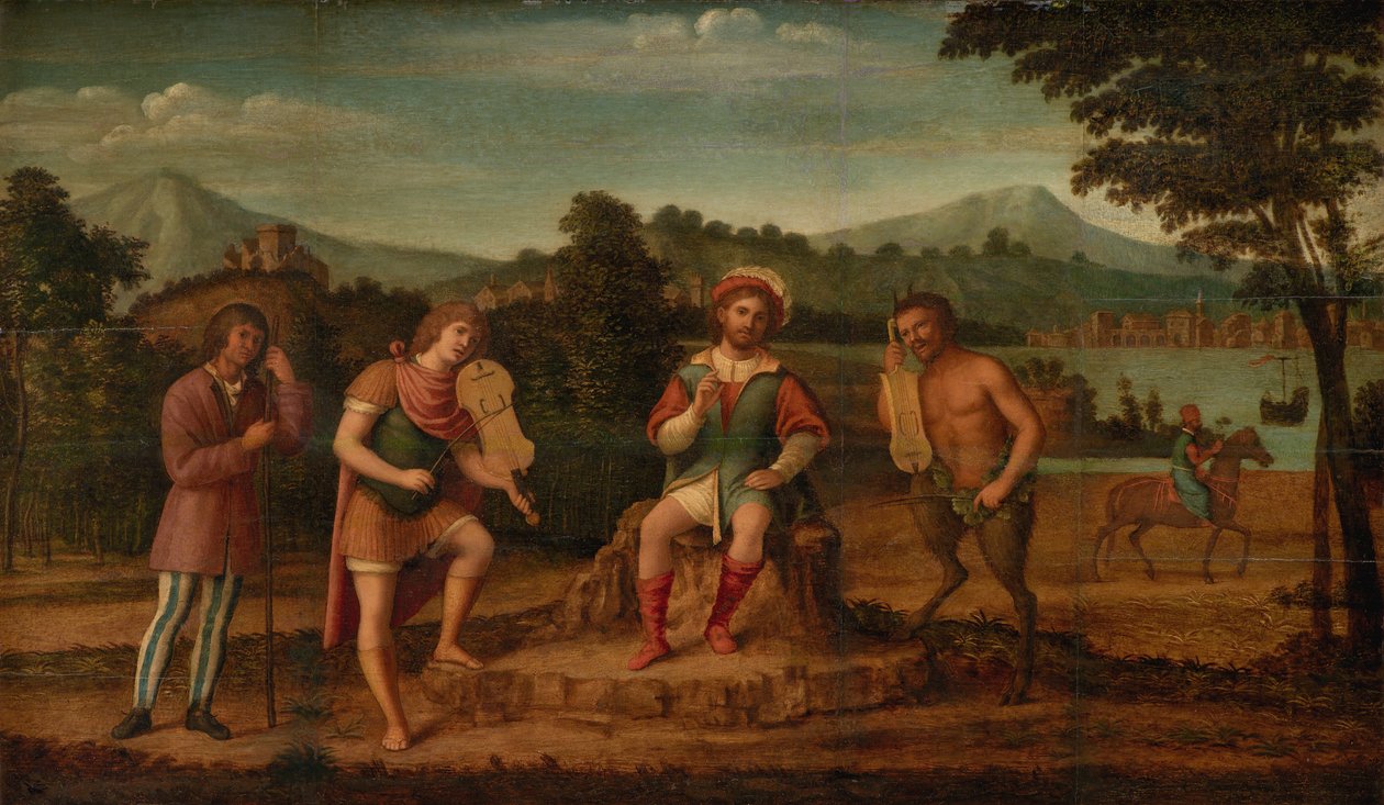 Midas-dommen. Musikalkonkurransen mellom Apollo og Marsyas av Giovanni Battista Cima da Conegliano