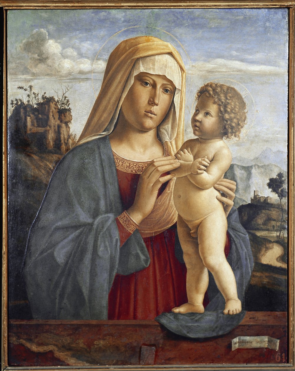 Jomfru med barn (oljetre av Giovanni Battista Cima da Conegliano