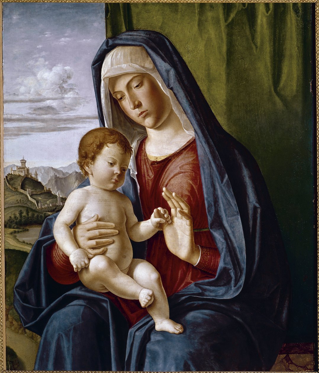 Jomfru med barn (tempera på panel av Giovanni Battista Cima da Conegliano