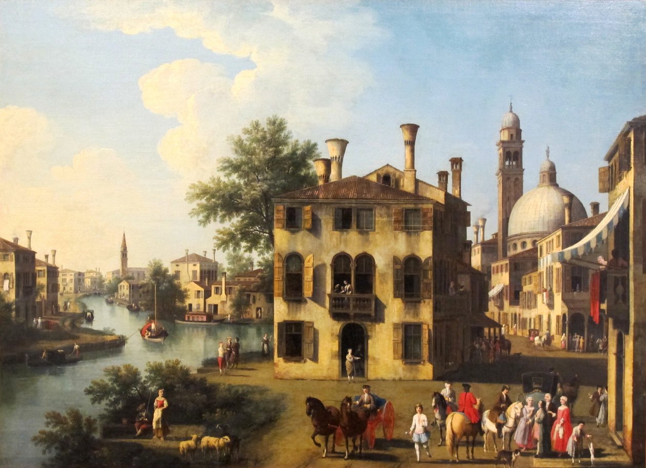 Utsikt over Brenta, nær Dolo, sent på 1700-tallet. av Giovanni Battista Cimaroli