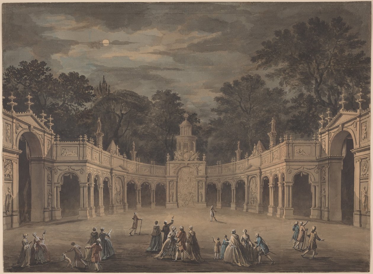 Utkast til illuminasjoner for å feire kong George IIIs fødselsdag av Giovanni Battista Cipriani