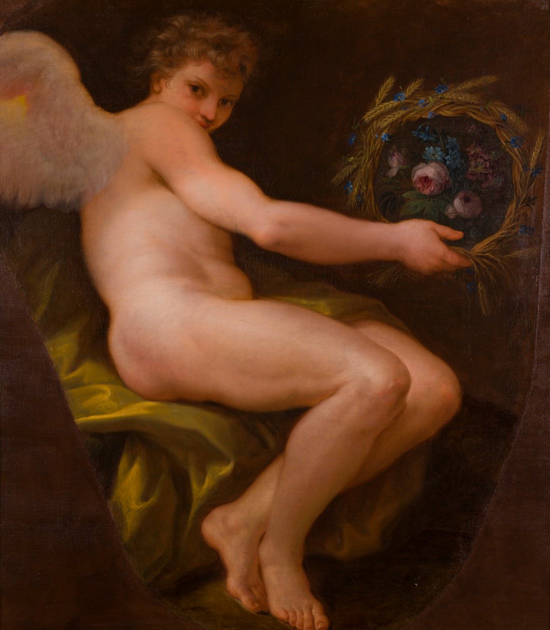 Et av par allegoriske malerier: Peace and Plenty, ca. 1747-85 (olje på lerret) av Giovanni Battista Cipriani