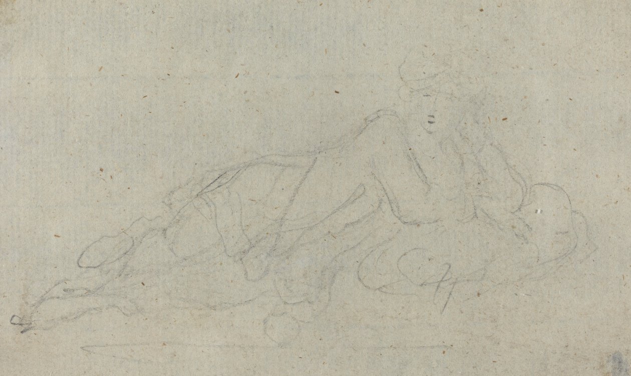 Tilbakelent kvinne [verso] av Giovanni Battista Cipriani