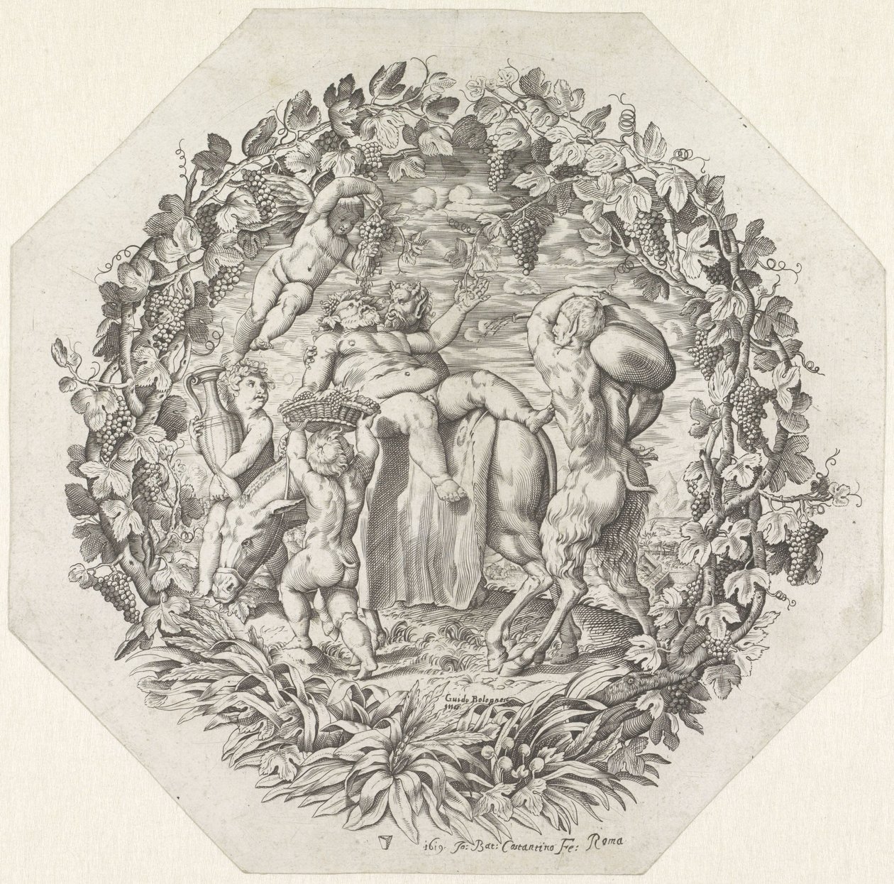 Bacchanal møtte den fulle Silenus av Giovanni Battista Costantini