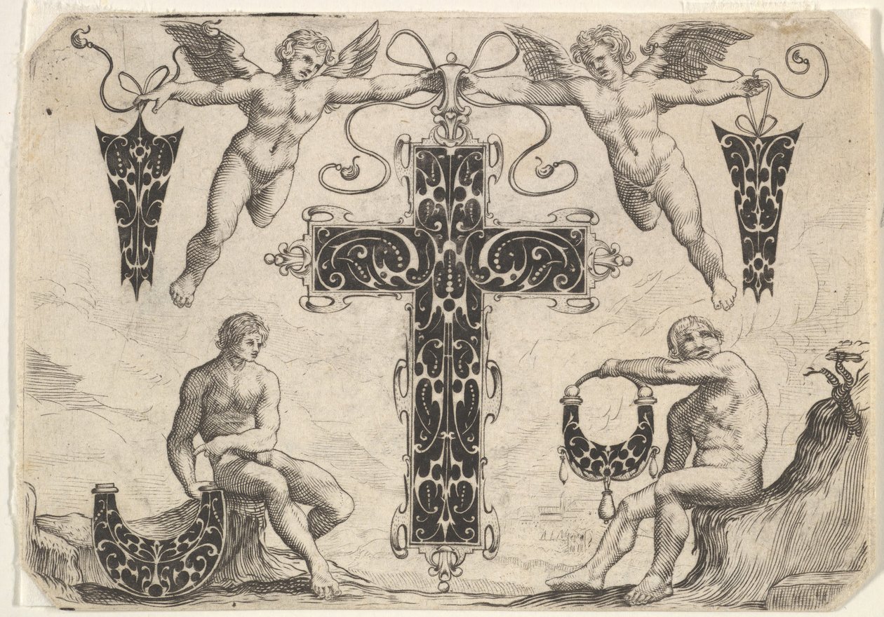 Korsformet anheng og fire andre motiver, 1622. av Giovanni Battista Costantini