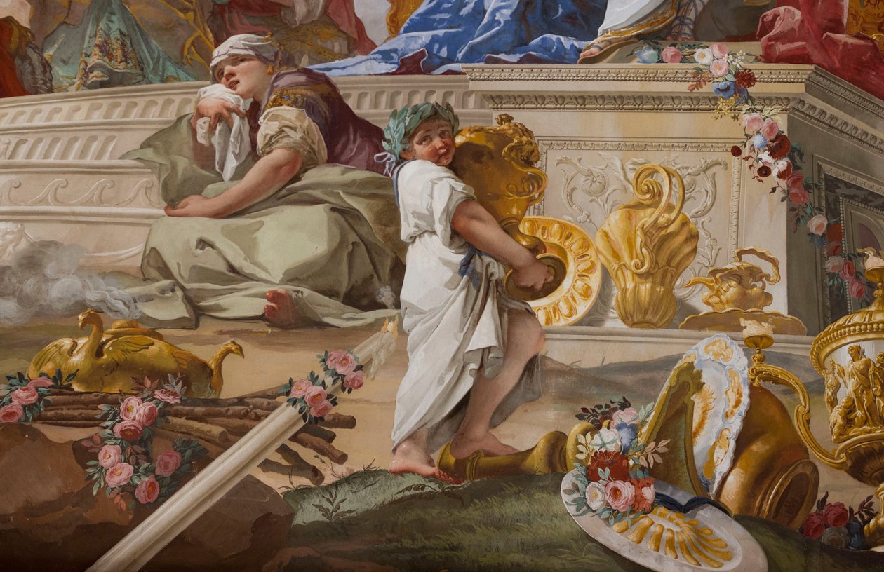 The Sacrifice of Iphigenia (Sacrificio di Iphigenia), detalj av Giovanni Battista Crosato