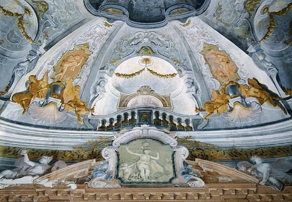 Trompe loeil, fra taket i festsalen av Giovanni Battista Crosato