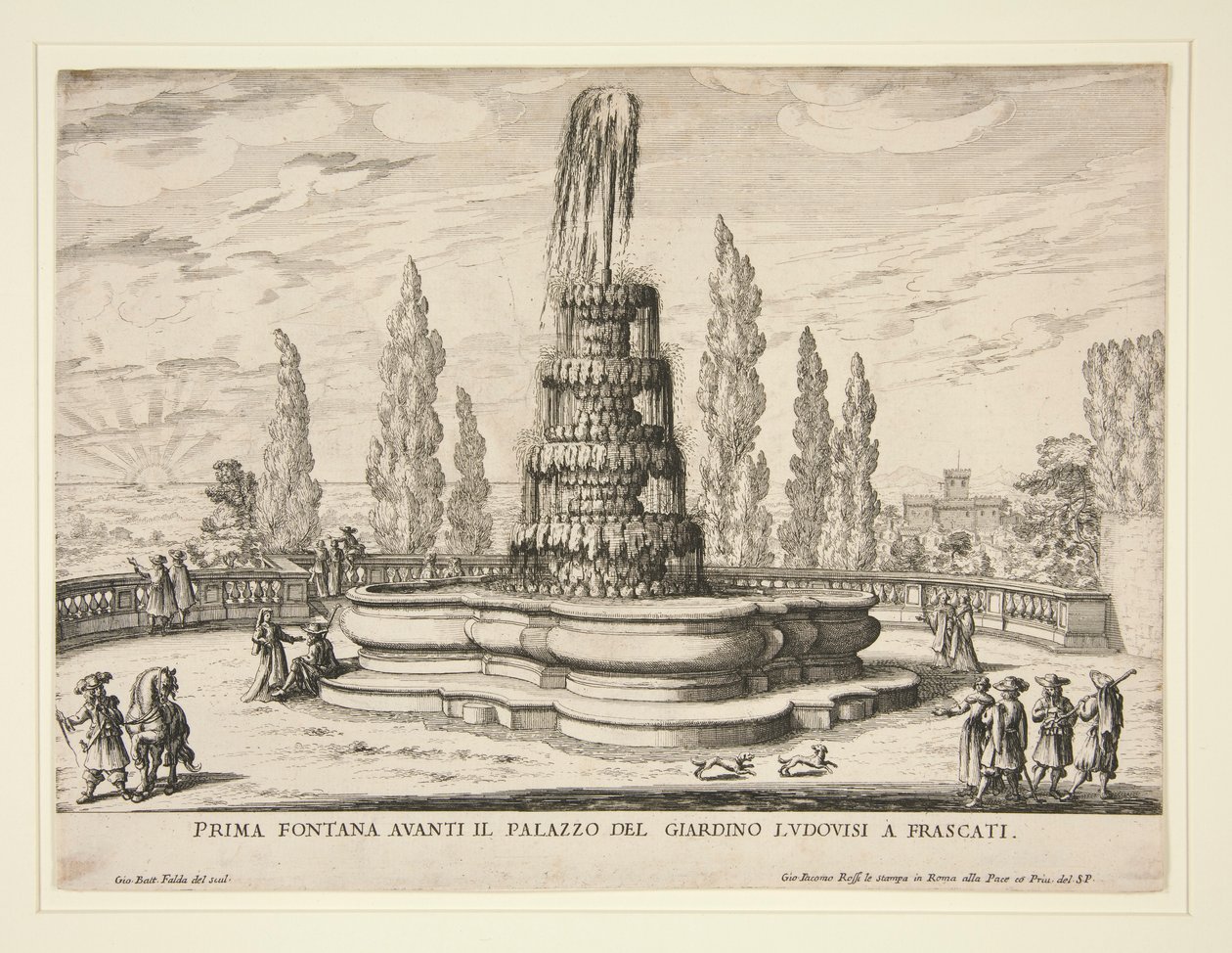 Fontene i hagen til Ludovisi-palasset ved Frascati av Giovanni Battista Falda