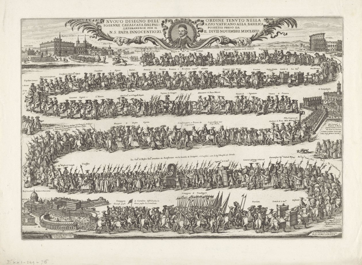 Prosesjon av pave Innocent XI til Johannes Lateran av Giovanni Battista Falda