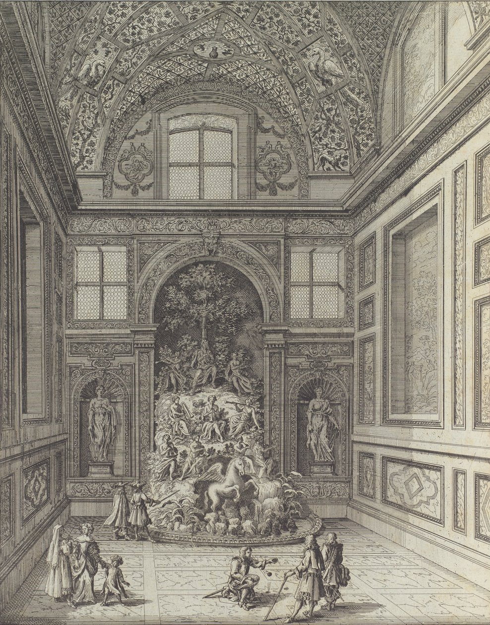 Stanza de Venti i Belvedere Theatre i Frascati ..., 1691 eller senere. av Giovanni Battista Falda
