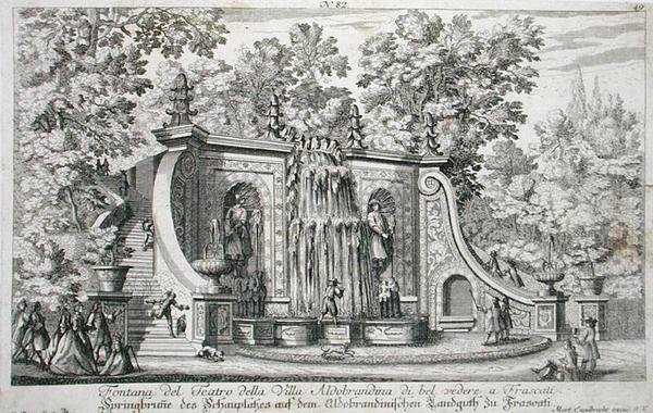 Teaterfontenen ved Villa Aldobrandina, Frascati, ca. 1675, fra 