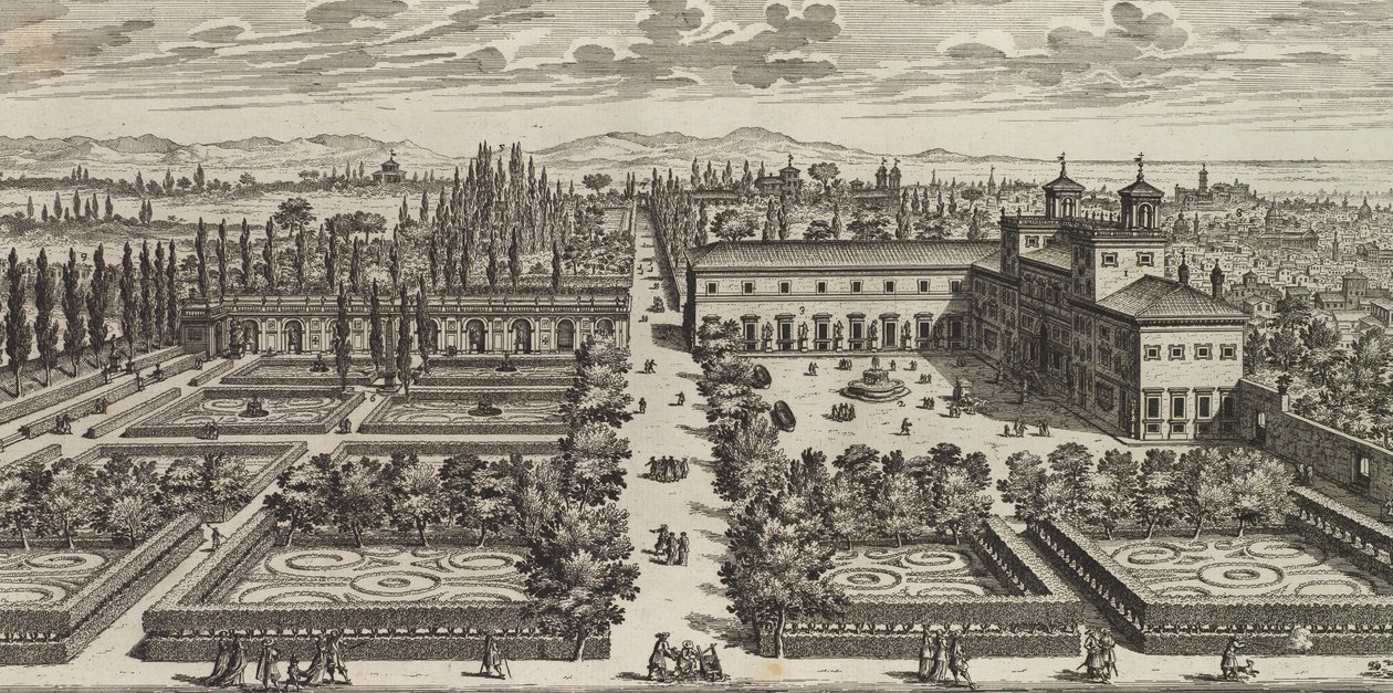 Utsikt over Villa Medici, etter 1677. av Giovanni Battista Falda